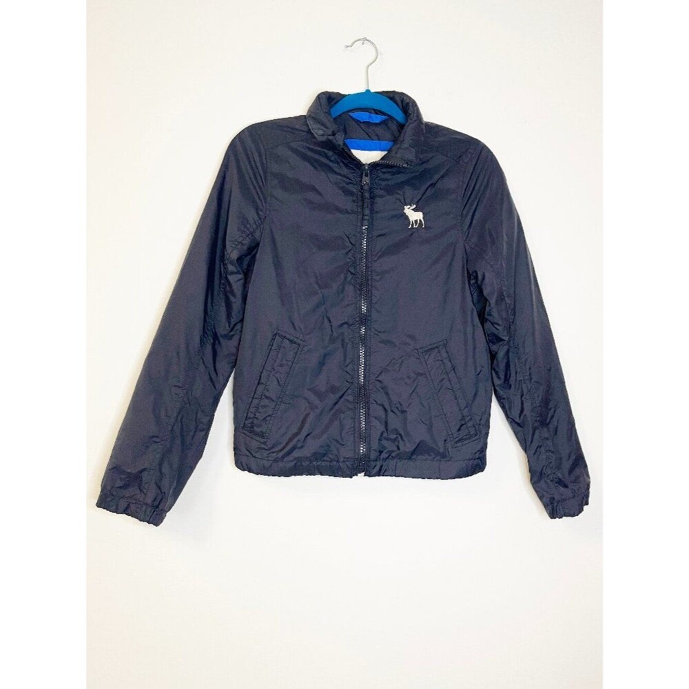 Abercrombie Kids Navy Lightweight Zip Front Windbreaker Jacket XL Youth